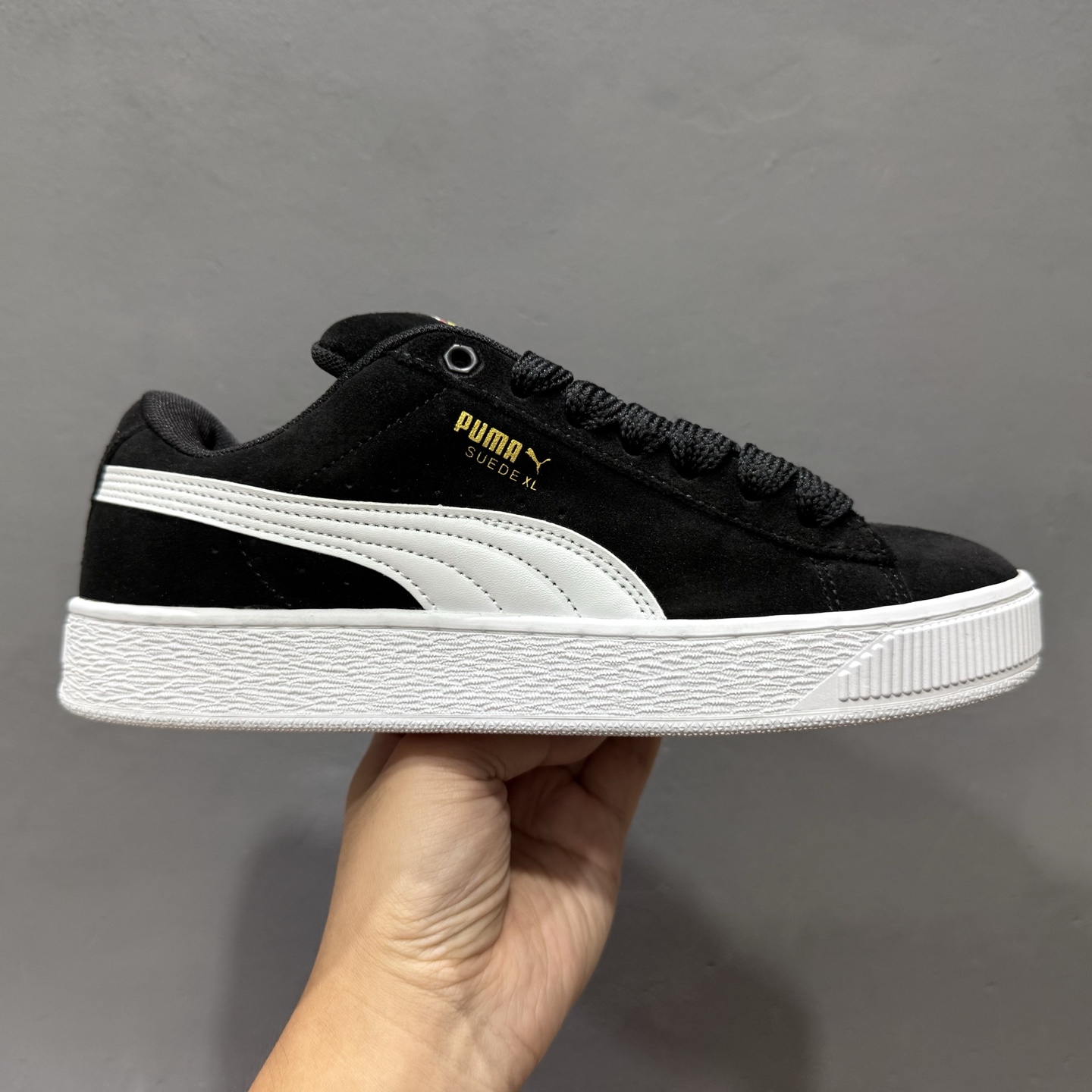 160 PUMA彪马 Suede XL 圆头面包鞋 黑黄白 308220-01
