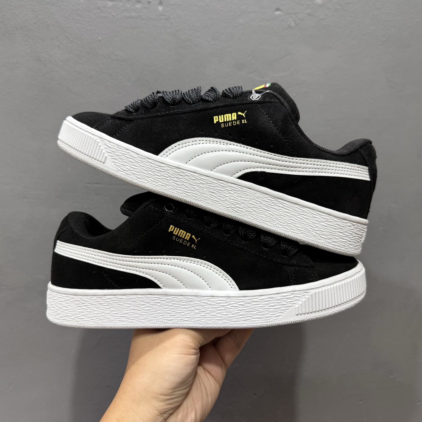 160 PUMA彪马 Suede XL 圆头面包鞋 黑黄白 308220-01