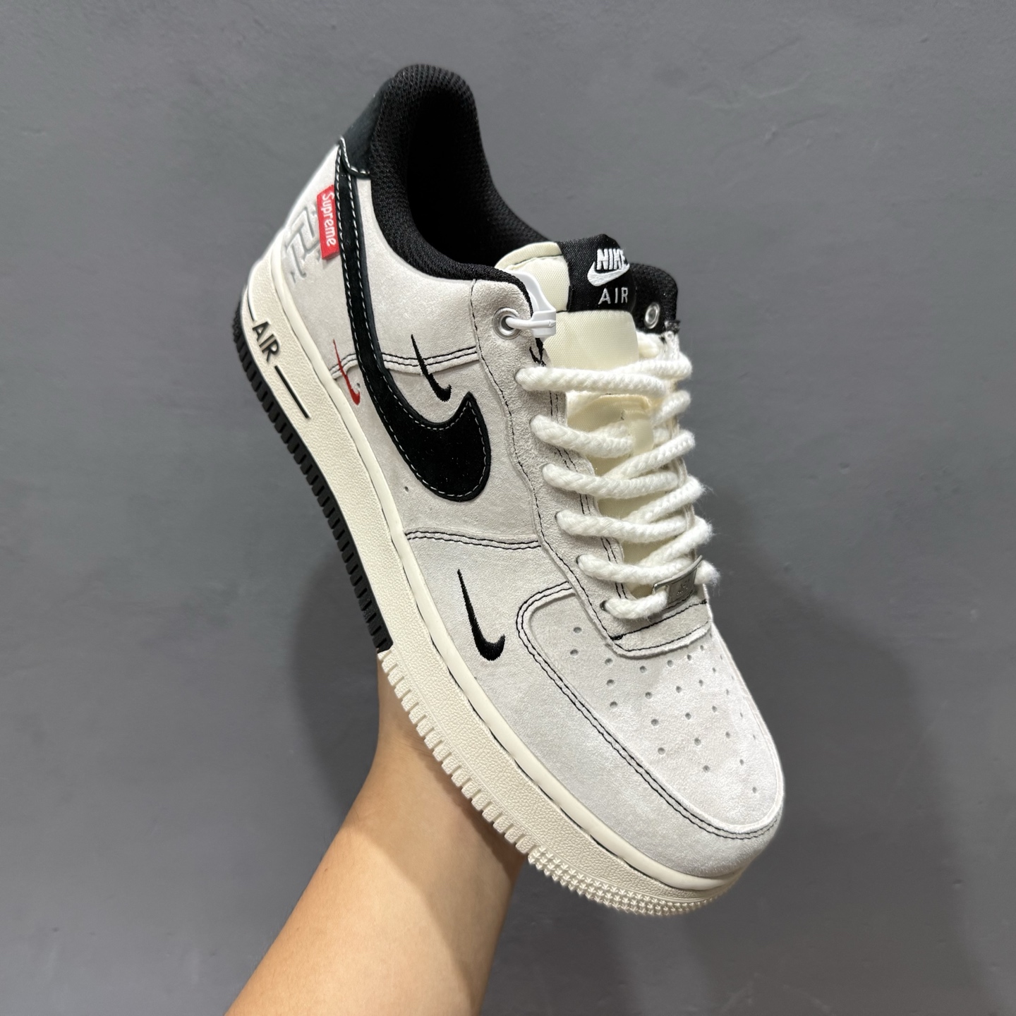 Sup x Air Force 1 Low 翻毛米灰黑 SJ6698-021