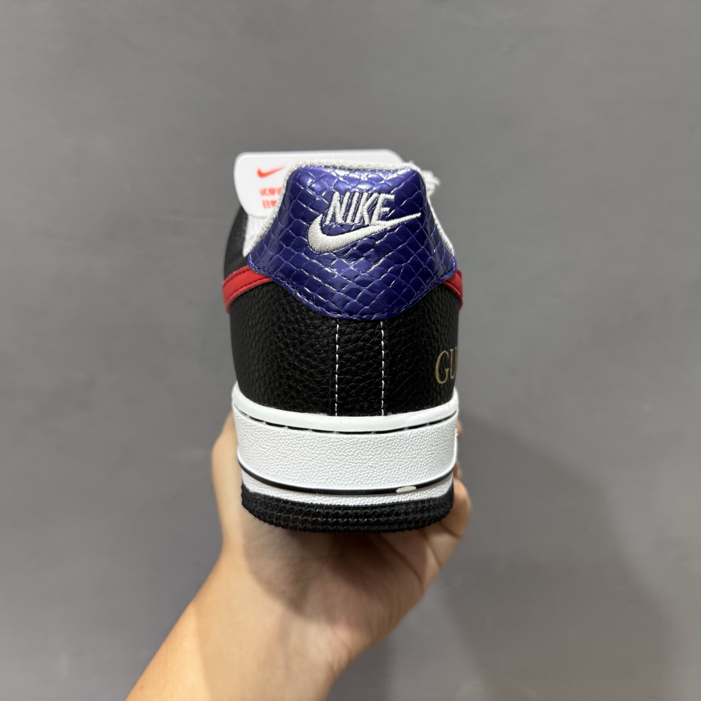 Nike Air Force 1'07 Low 古驰联名 黑红勾 空军一号低帮休闲板鞋 AH8462-001