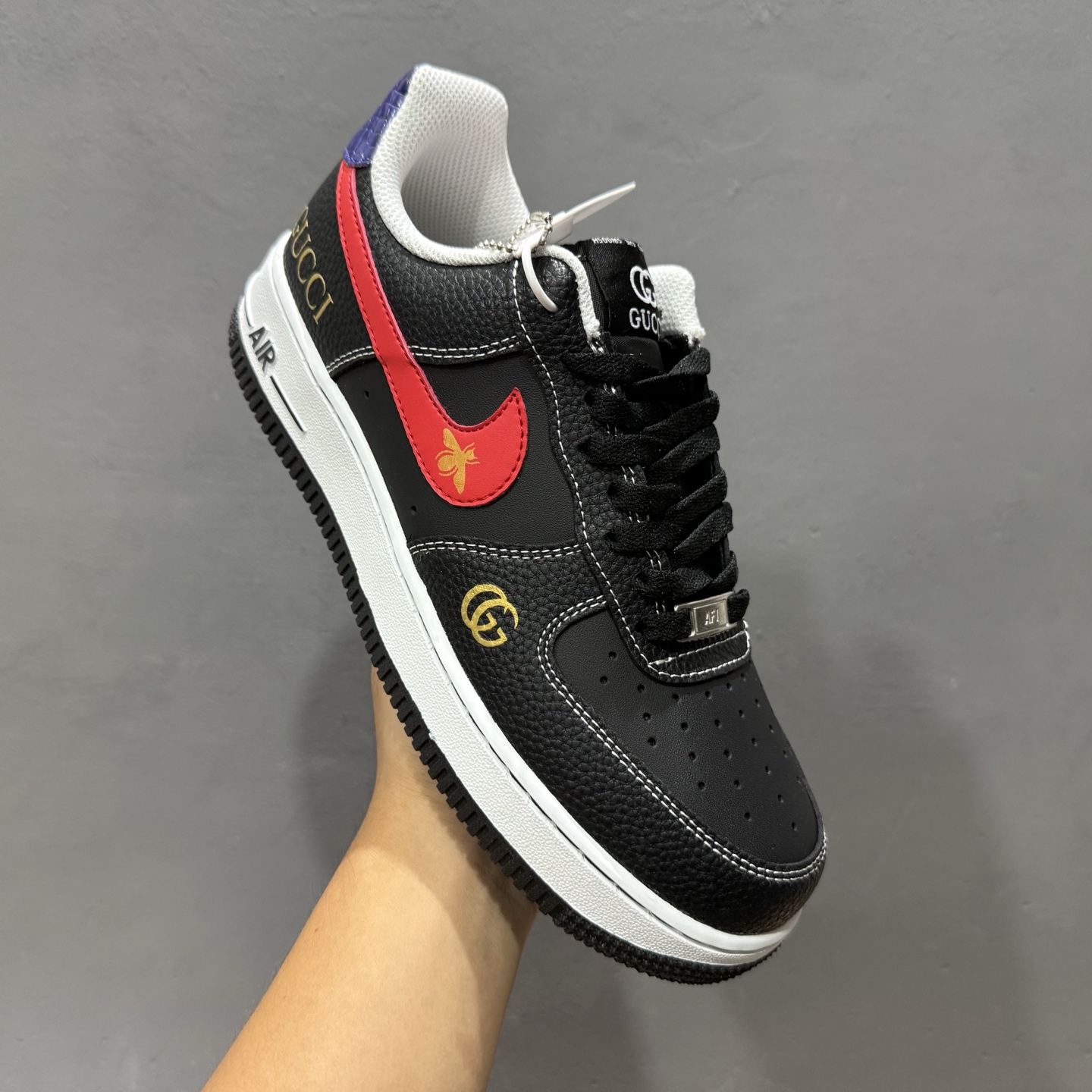 Nike Air Force 1'07 Low 古驰联名 黑红勾 空军一号低帮休闲板鞋 AH8462-001