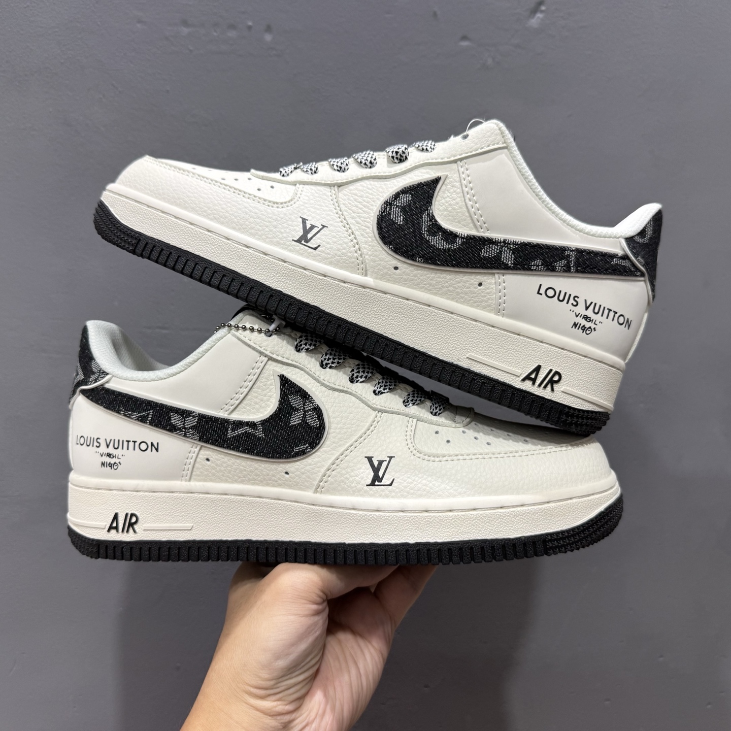 ￥260 Nike Air Force 1'07 Low LV联名 黑牛仔印花 空军一号低帮休闲板鞋 SM6668-108