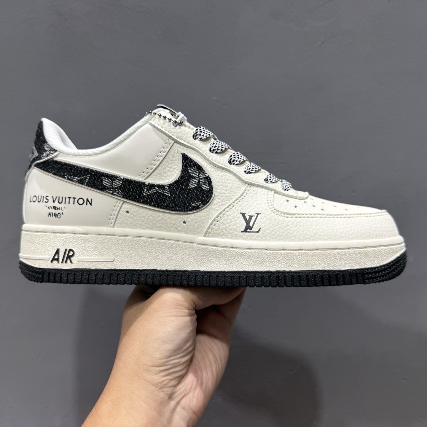 ￥260 Nike Air Force 1'07 Low LV联名 黑牛仔印花 空军一号低帮休闲板鞋 SM6668-108