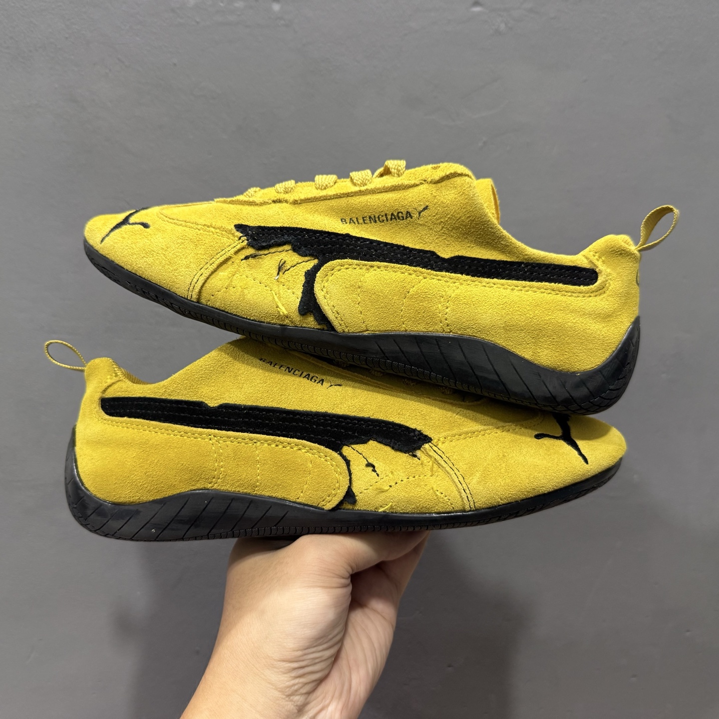 200 PUMA 彪马 x Balenciaga巴黎世家 Speedcat Suede 系列 薄底鞋 圆头做旧磨损 低帮 生活休闲鞋
