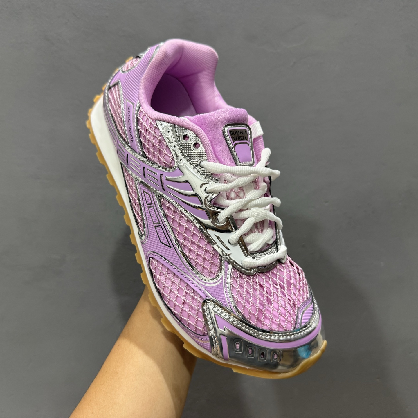 290 Bottega Veneta葆蝶家 Orbit 织物 圆头系带跑鞋