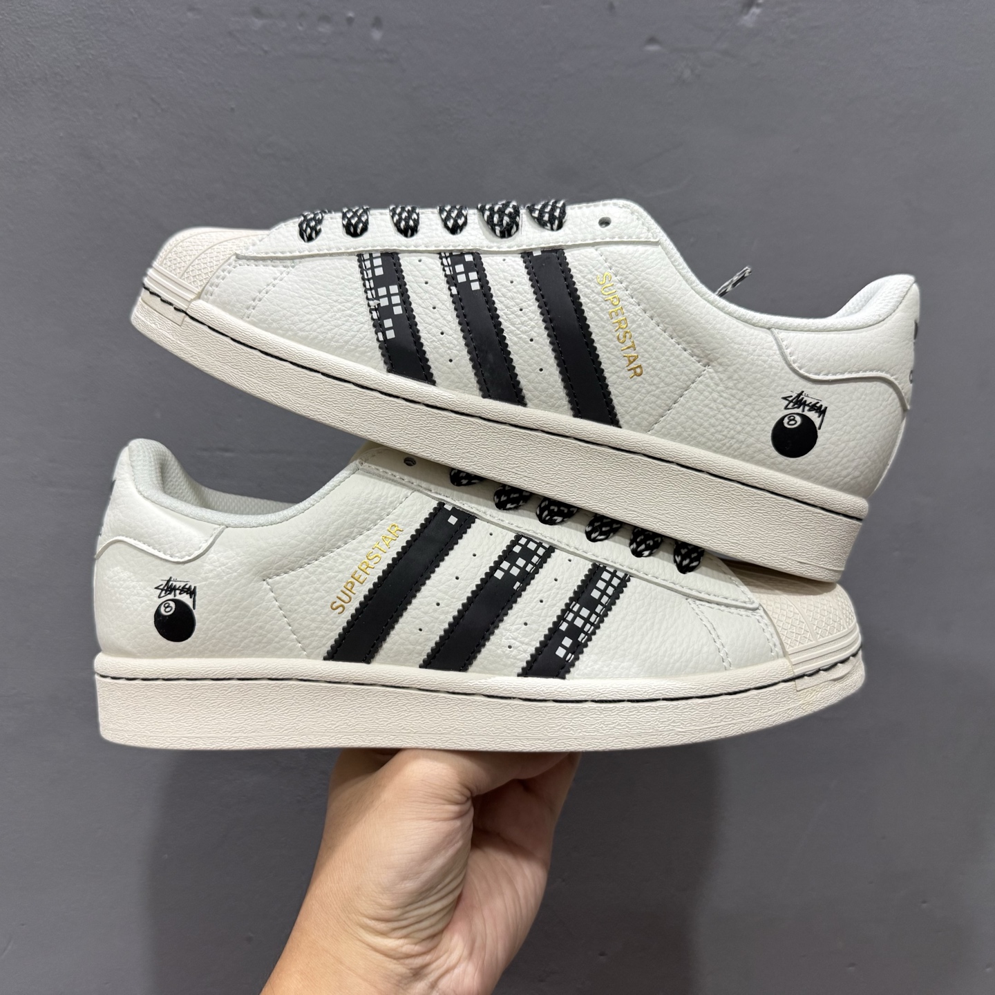 AD Originals Superstar x Stussy 白黑 SD6816