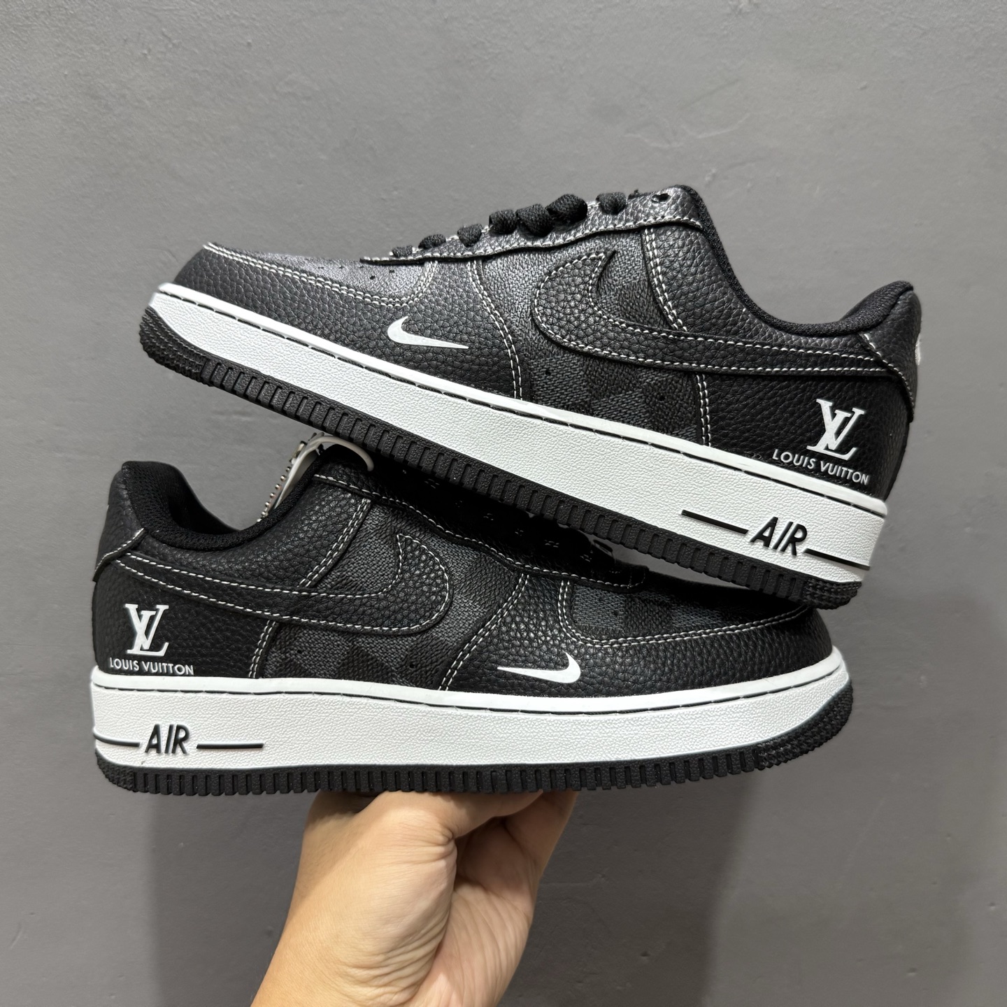 Nike Air Force 1'07 Low LV联名 方格黑荔纹 空军一号低帮休闲板鞋 CZ3986-001