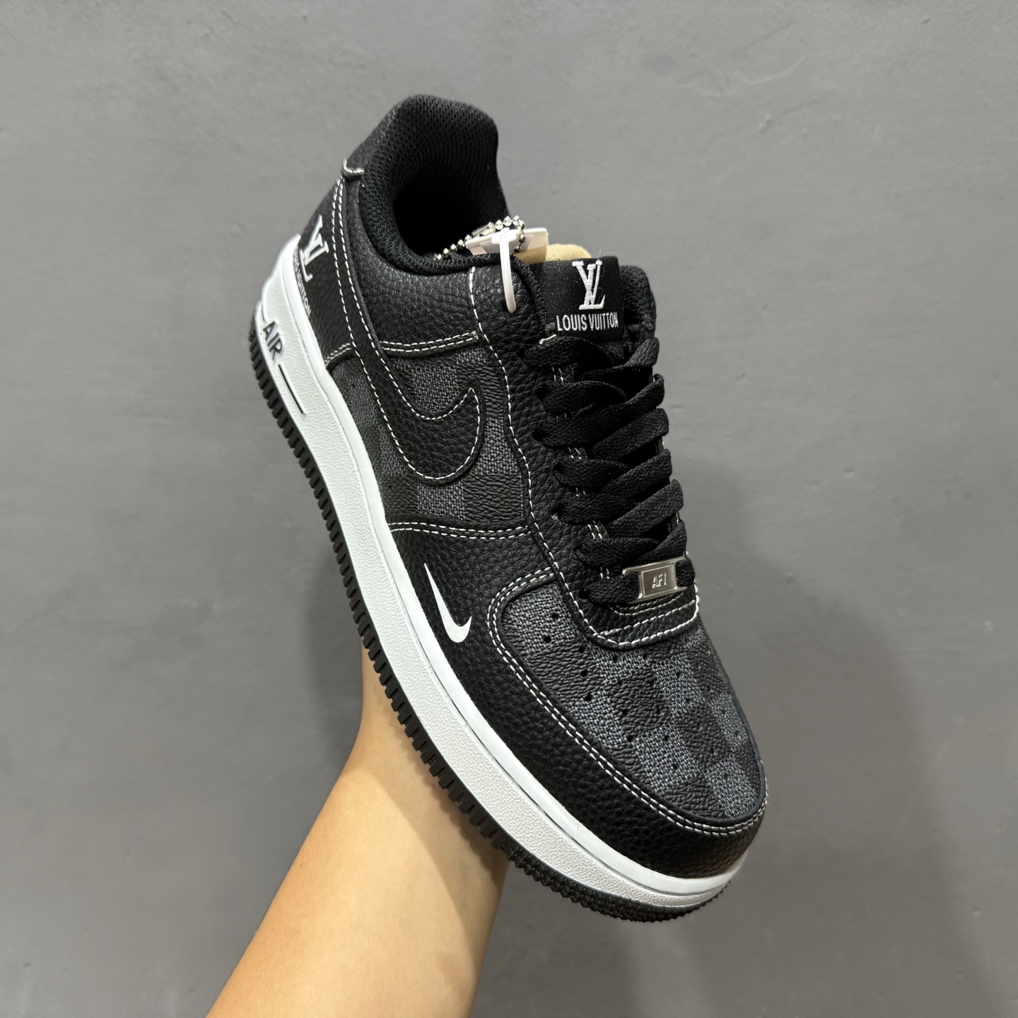 Nike Air Force 1'07 Low LV联名 方格黑荔纹 空军一号低帮休闲板鞋 CZ3986-001