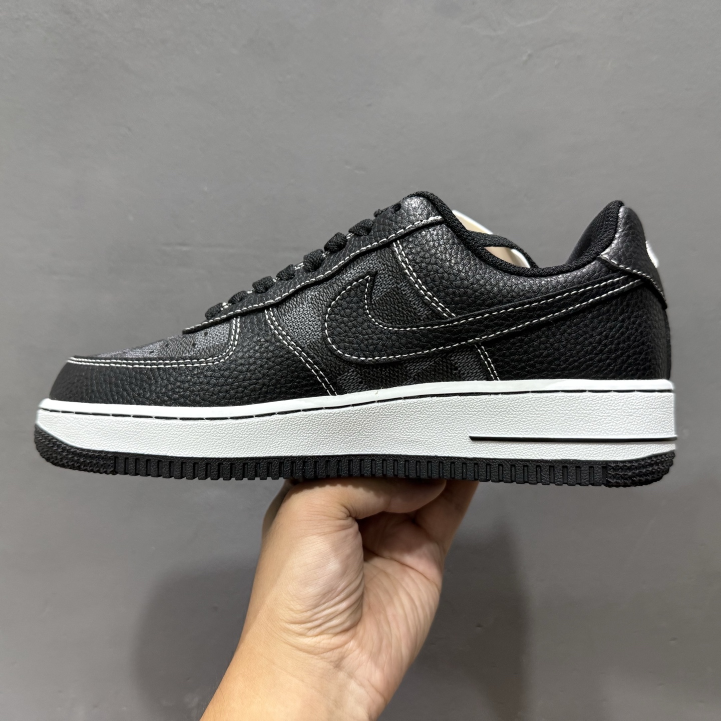 Nike Air Force 1'07 Low LV联名 方格黑荔纹 空军一号低帮休闲板鞋 CZ3986-001