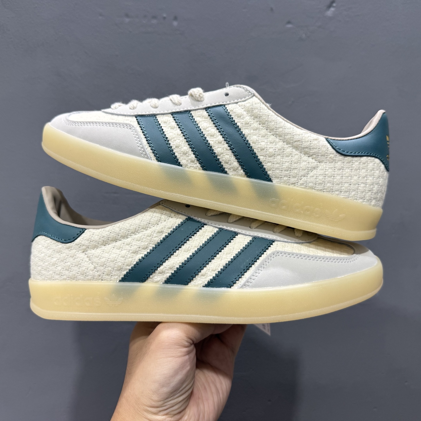 adidas originals GAZELLE INDOOR 米绿 JR3837