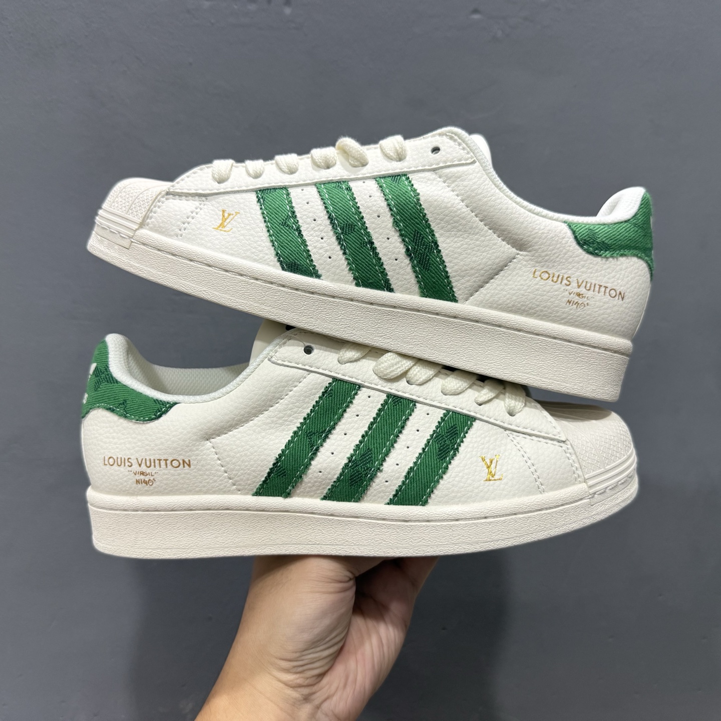 ＃纯原 CLOT x AD Originals #贝壳头LV联名限定 贴合柔软皮料白绿配色