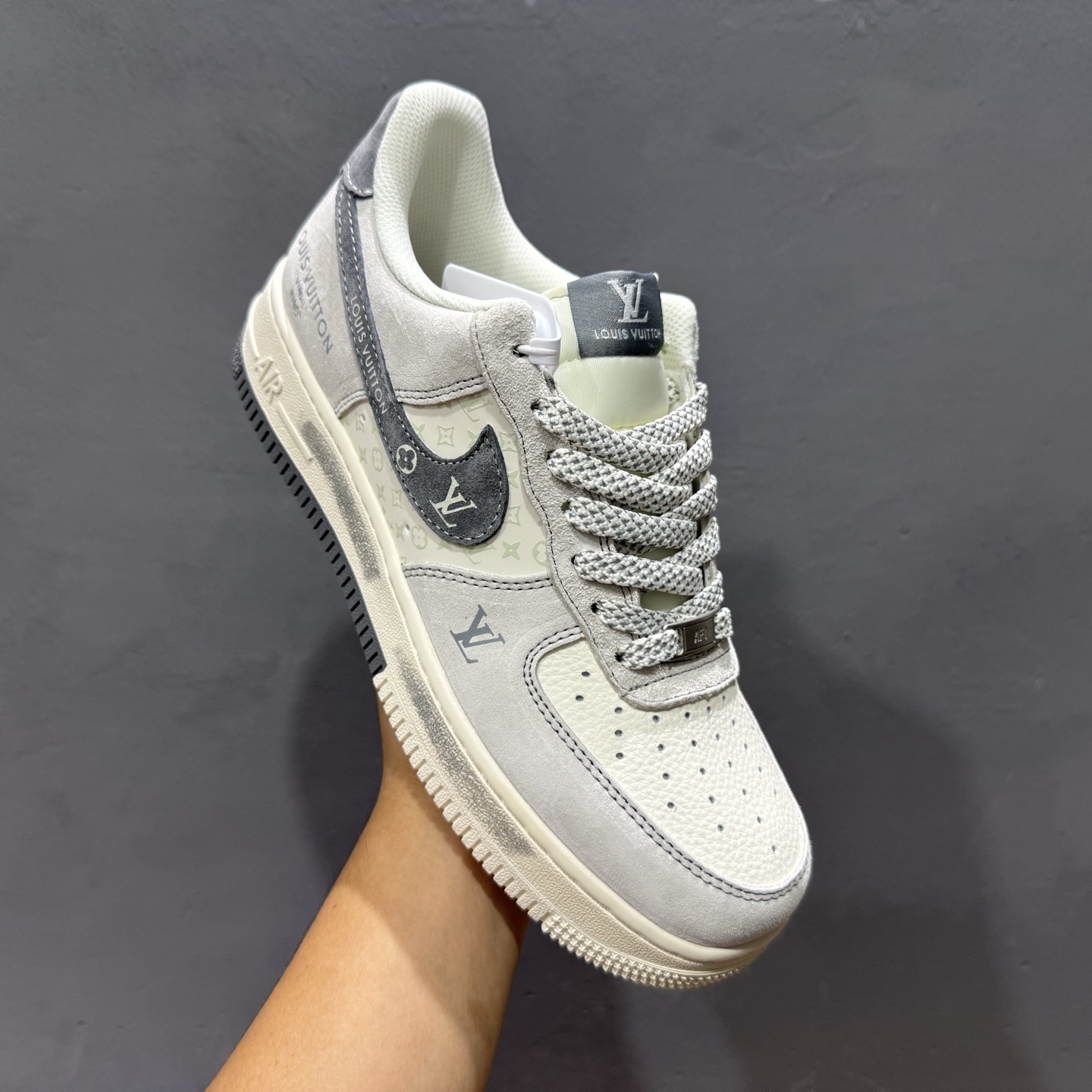Nike Air Force 1'07 Low LV联名 双拼灰涂鸦 空军一号低帮休闲板鞋 CX5050-Y07