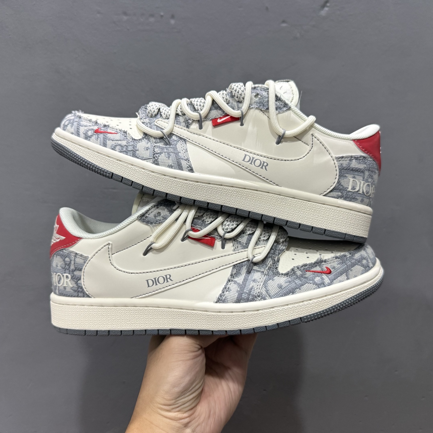 Travis Scott x Fragment Design x Jordan Air Jordan 1 Low OG SP 迪奥联名-米灰牛仔布红标” HT5088-602