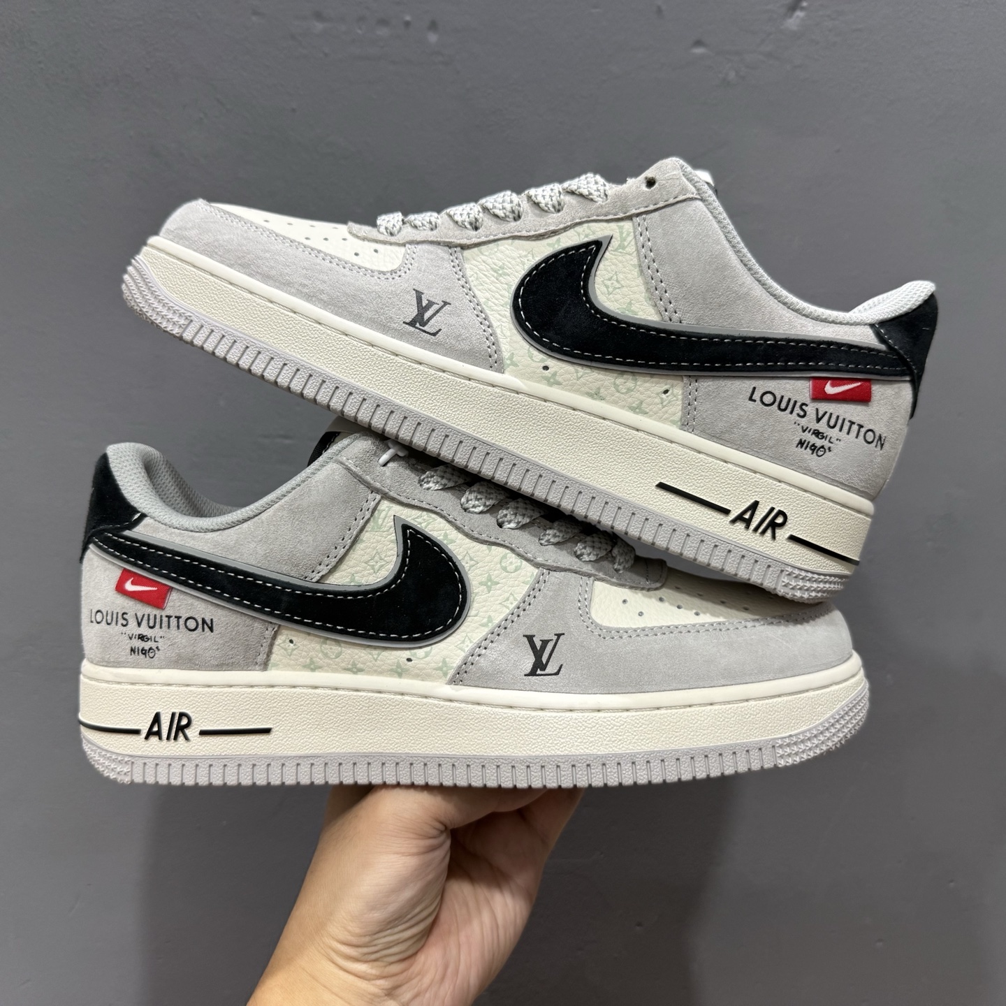 Louis Vuitton x Nike Air Force 1 猪八米灰黑 MZ9588-810