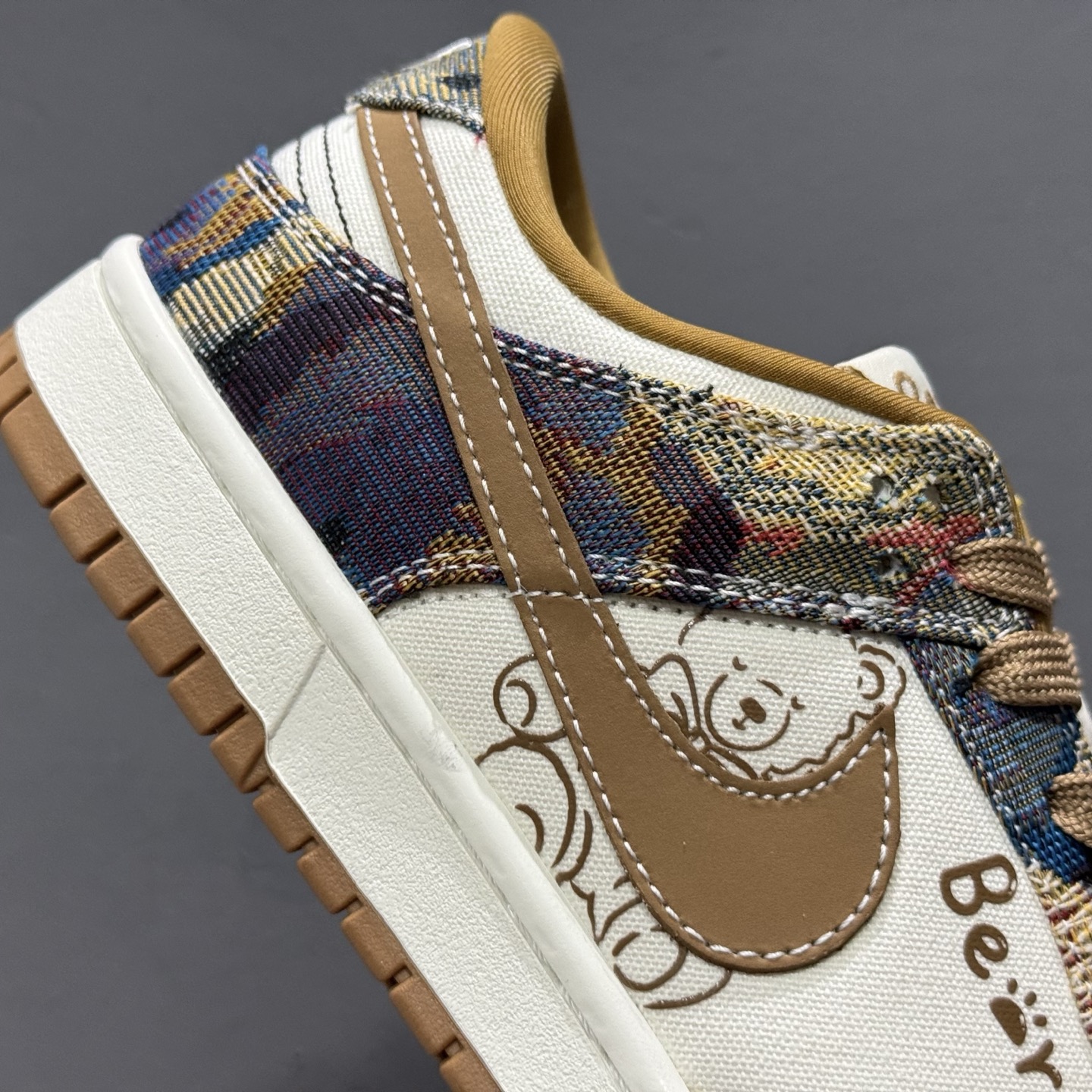 SC版Nike SB Dunk Low 复古织布小熊 高端定制 低帮休闲板鞋 SC0601-459