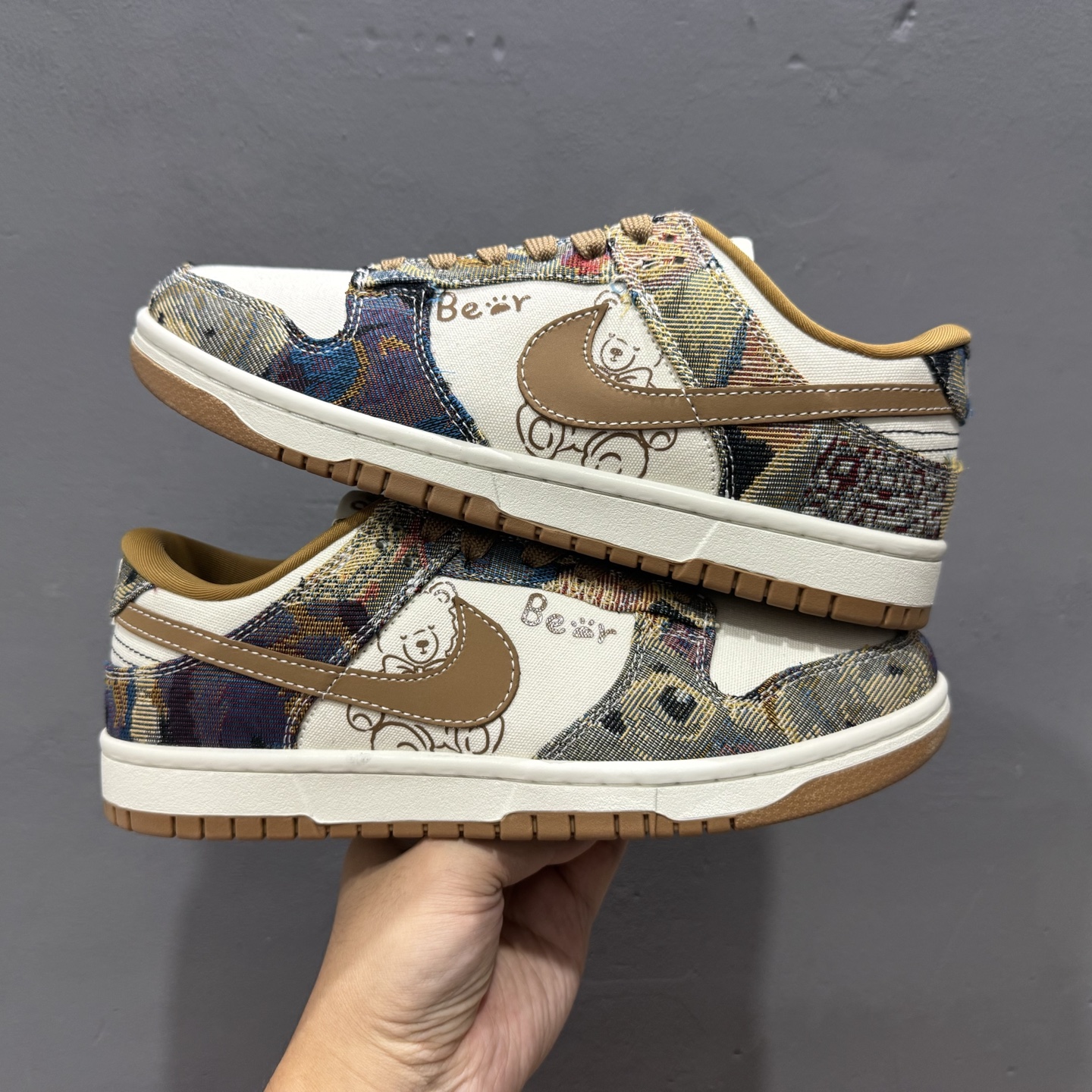 SC版Nike SB Dunk Low 复古织布小熊 高端定制 低帮休闲板鞋 SC0601-459