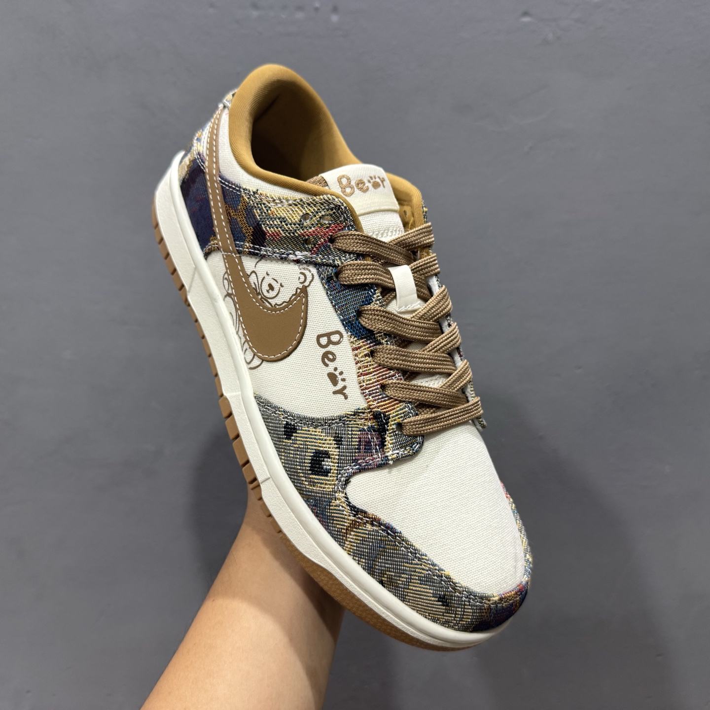 SC版Nike SB Dunk Low 复古织布小熊 高端定制 低帮休闲板鞋 SC0601-459