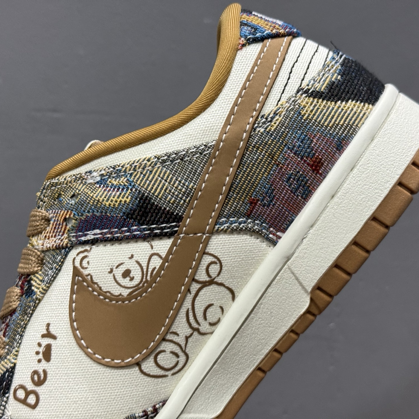 SC版Nike SB Dunk Low 复古织布小熊 高端定制 低帮休闲板鞋 SC0601-459