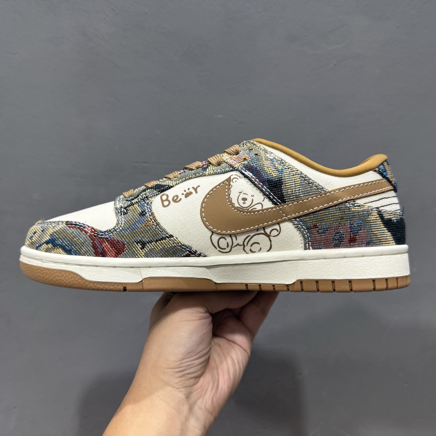 SC版Nike SB Dunk Low 复古织布小熊 高端定制 低帮休闲板鞋 SC0601-459