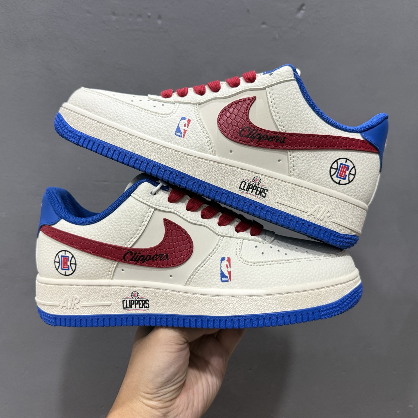 Nike Air Force 1'07 Low NBA联名 快船米蓝红 空军一号低帮休闲板鞋 QW5606-274