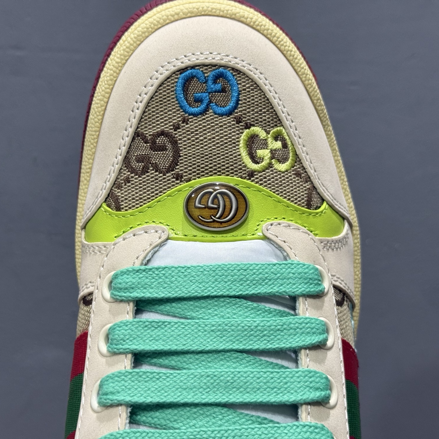 Gucci 古驰 Screener 运动休闲时装奢侈品系列 GG珐琅扣 擦脏做旧小脏鞋