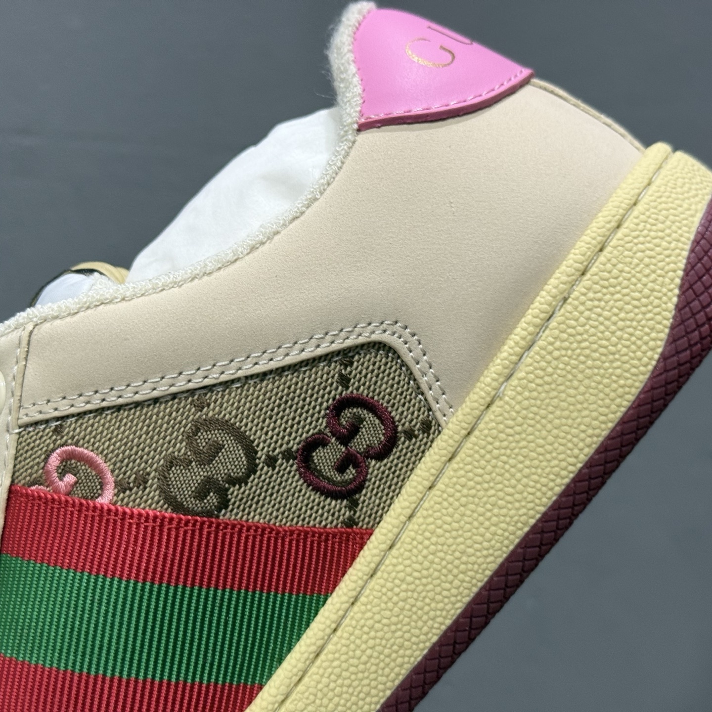 Gucci 古驰 Screener 运动休闲时装奢侈品系列 GG珐琅扣 擦脏做旧小脏鞋