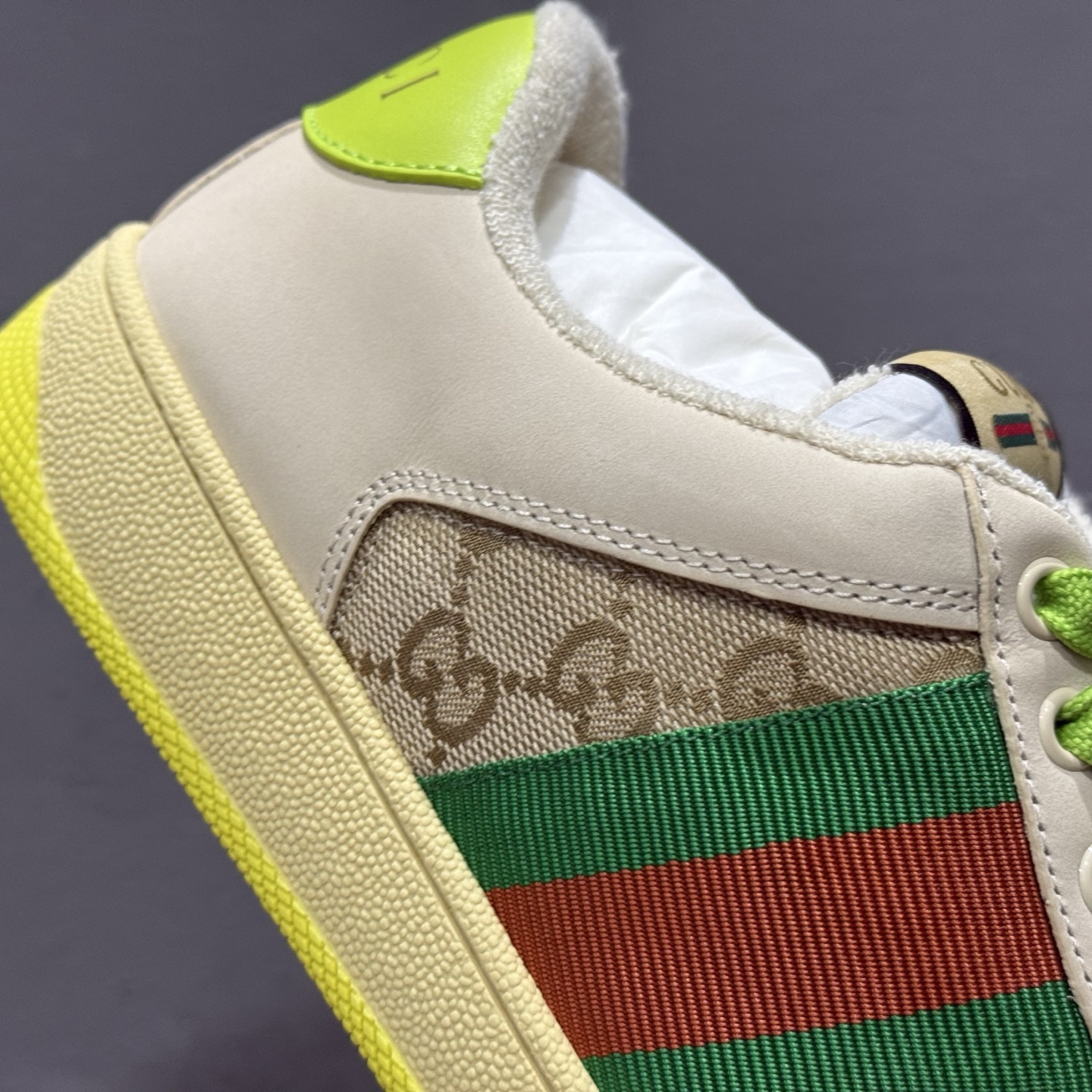 Gucci 古驰 Screener 运动休闲时装奢侈品系列 GG珐琅扣 擦脏做旧小脏鞋