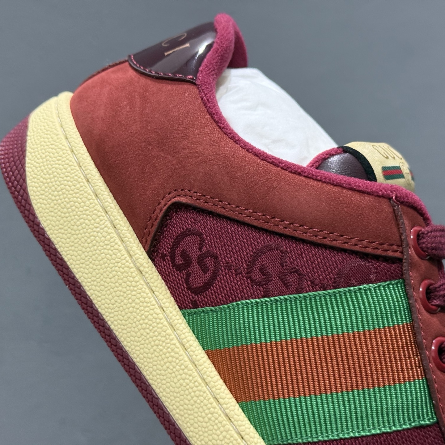 Gucci 古驰 Screener 运动休闲时装奢侈品系列 GG珐琅扣 擦脏做旧小脏鞋