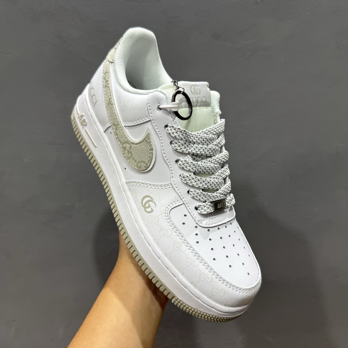 Nike Air Force 1'07 Low 古驰联名 米灰牛仔夜光 空军一号低帮休闲板鞋 XX3168-197