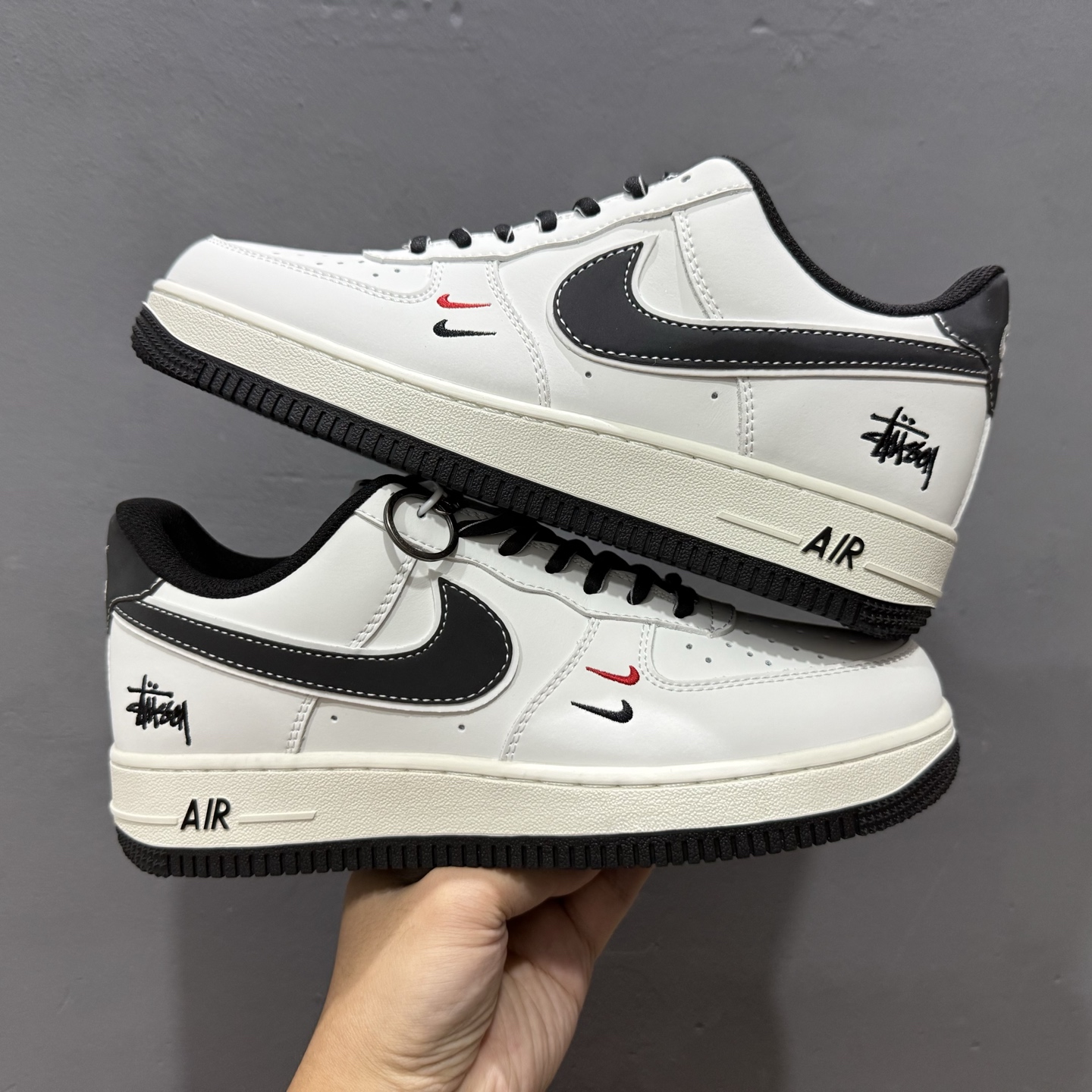 Nike Air Force 1'07 Low 斯图西联名 米黑勾黑底 空军一号低帮休闲板鞋 CS5288-037