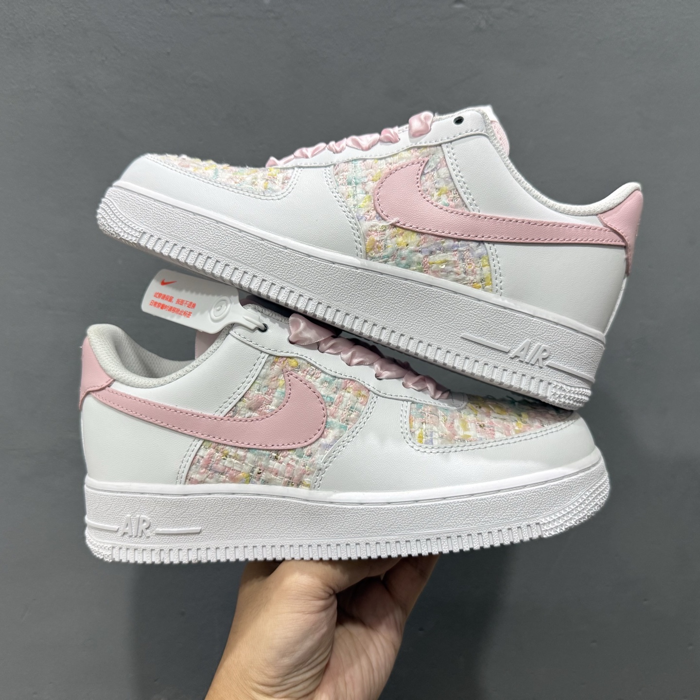 定制球鞋 Air Force 1 Low 樱花奶霜 粉白小香风 经典休闲运动板鞋 ZH0316-095
