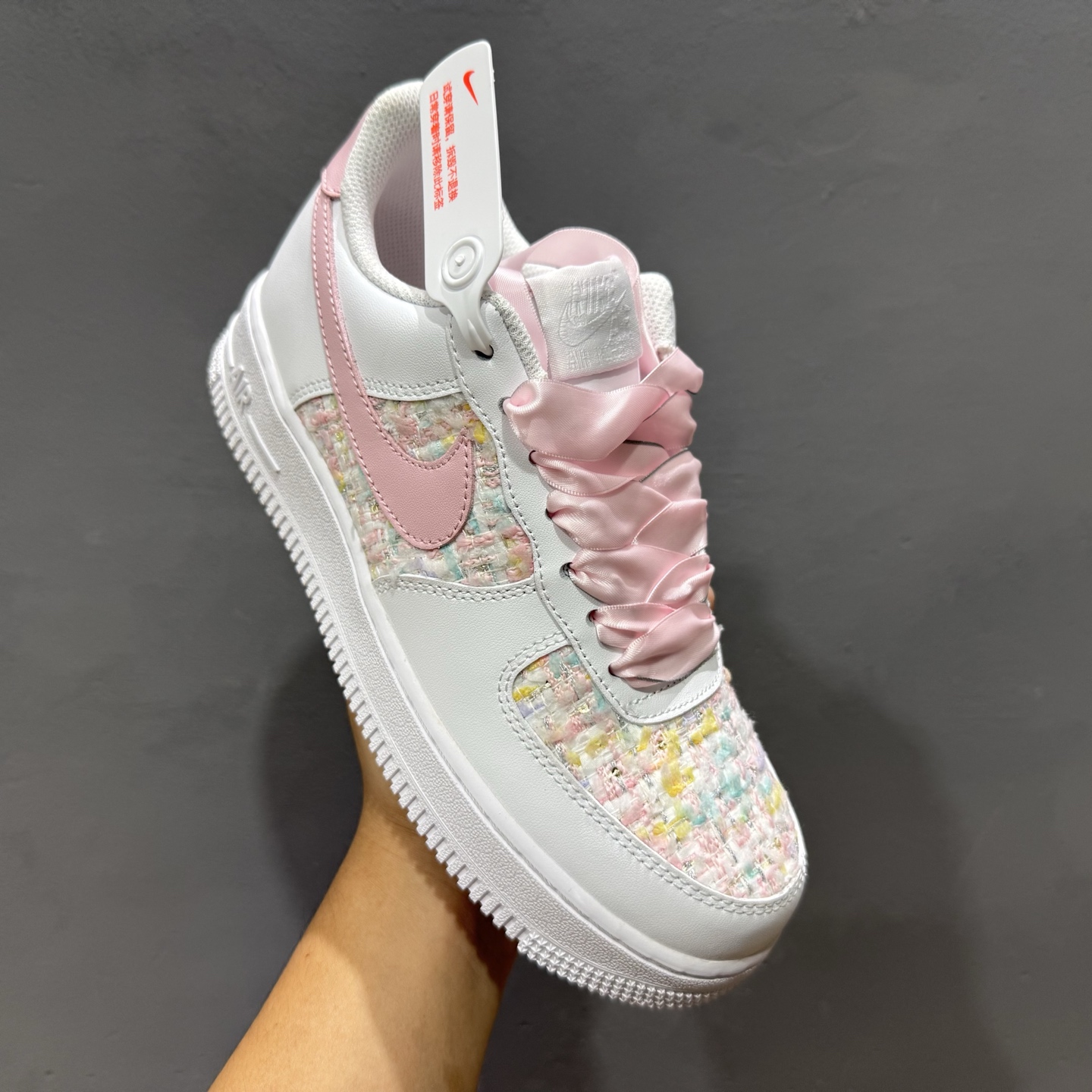 定制球鞋 Air Force 1 Low 樱花奶霜 粉白小香风 经典休闲运动板鞋 ZH0316-095