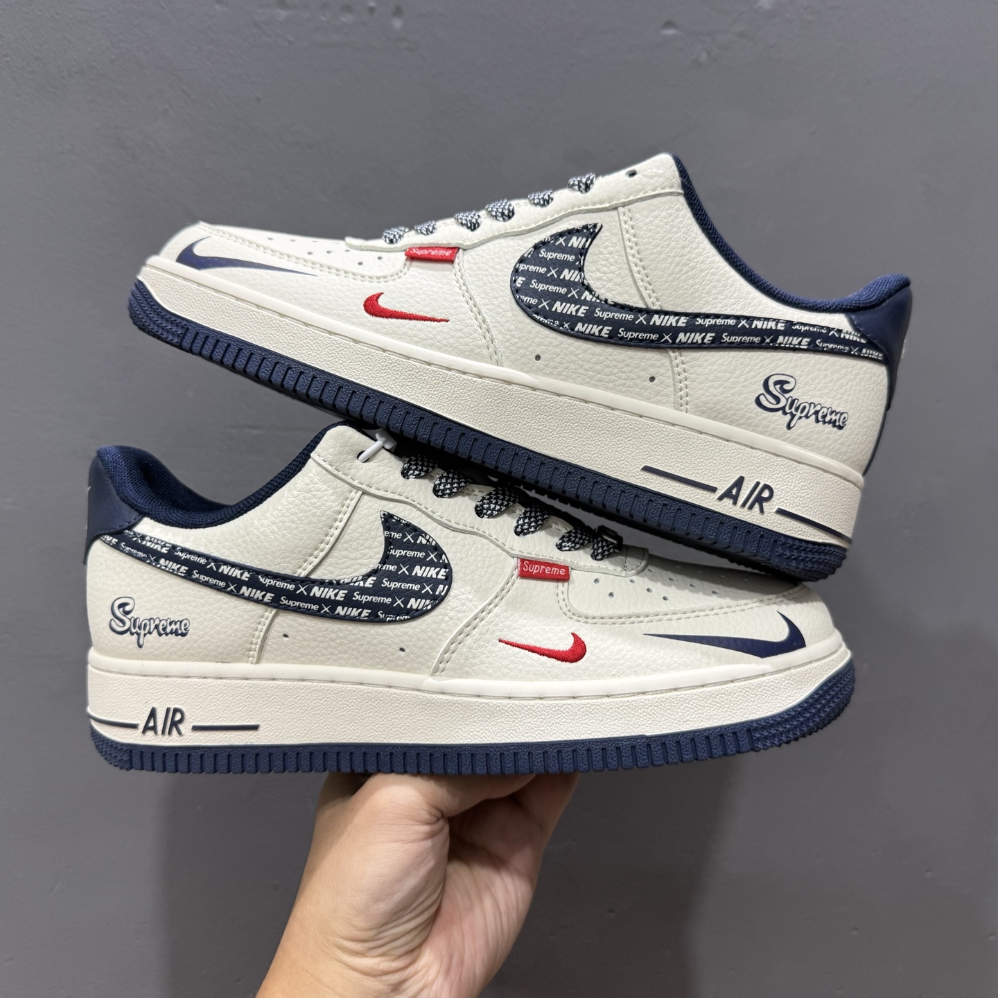 ￥260 Nike Air Force 1'07 Low 联名 米白迷彩红蓝钩 空军一号低帮休闲板鞋 XD2588-609
