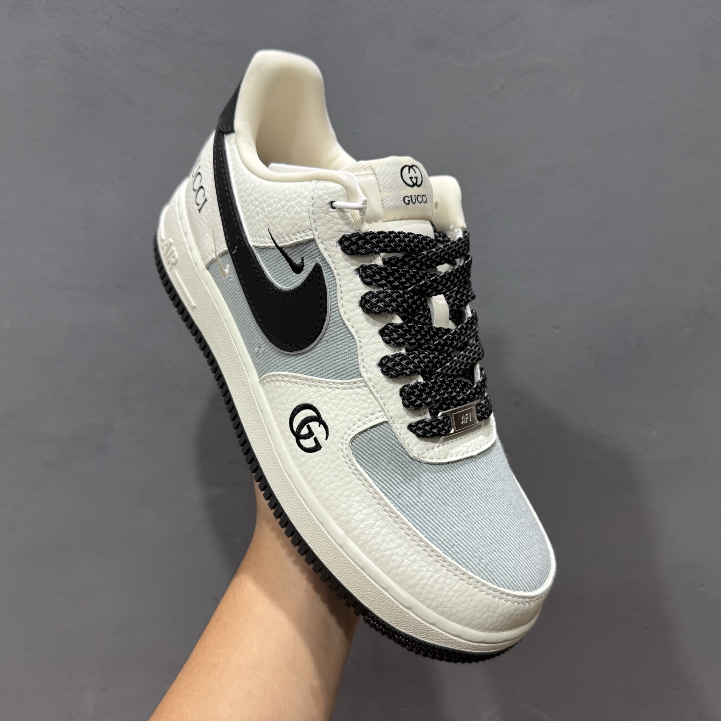¥260 Nike Air Force 1'07 Low 古驰联名 白灰黑 空军一号低帮休闲板鞋 YF9511-808-Chinese UA Cheap High Quatity Brand Clothes Bags handbags Sneakers wholesale wholesaler seller from China Factory suppliers Fashion Clothing Shoes best Quality Beautiful Price ¥260 Nike Air Force 1'07 Low 古驰联名 白灰黑 空军一号低帮休闲板鞋 YF9511-808