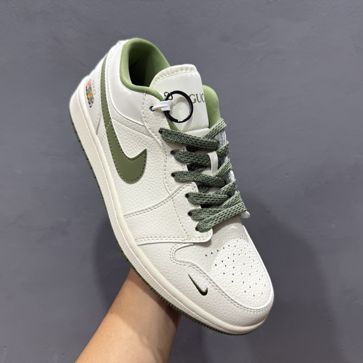 ￥280 Air Jordan 1 Low AJ1 乔1古驰联名 米军绿 高端定制 低帮复古篮球鞋 XX3168-168
