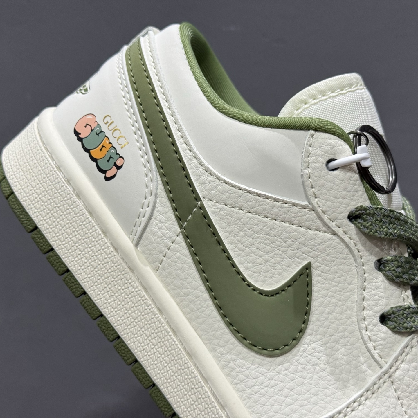 ￥280 Air Jordan 1 Low AJ1 乔1古驰联名 米军绿 高端定制 低帮复古篮球鞋 XX3168-168