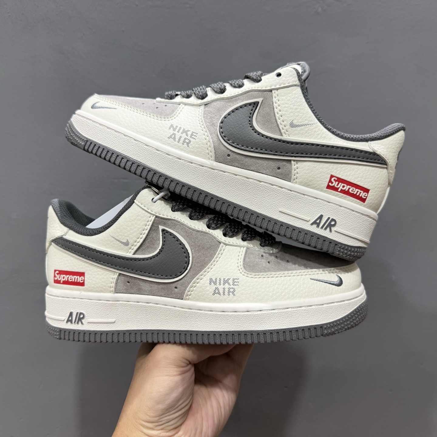 独家实拍Nike Air Force 1‘07 Low LV联名 灰勾抽绳 空军一号低帮休闲板鞋 DM6868-056