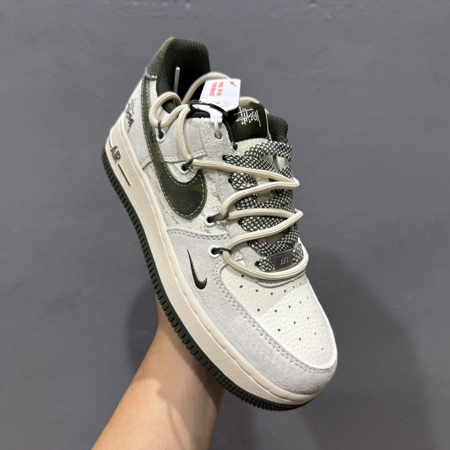 独家实拍Nike Air Force 1‘07 Low LV联名 灰勾抽绳 空军一号低帮休闲板鞋 DM6868-022