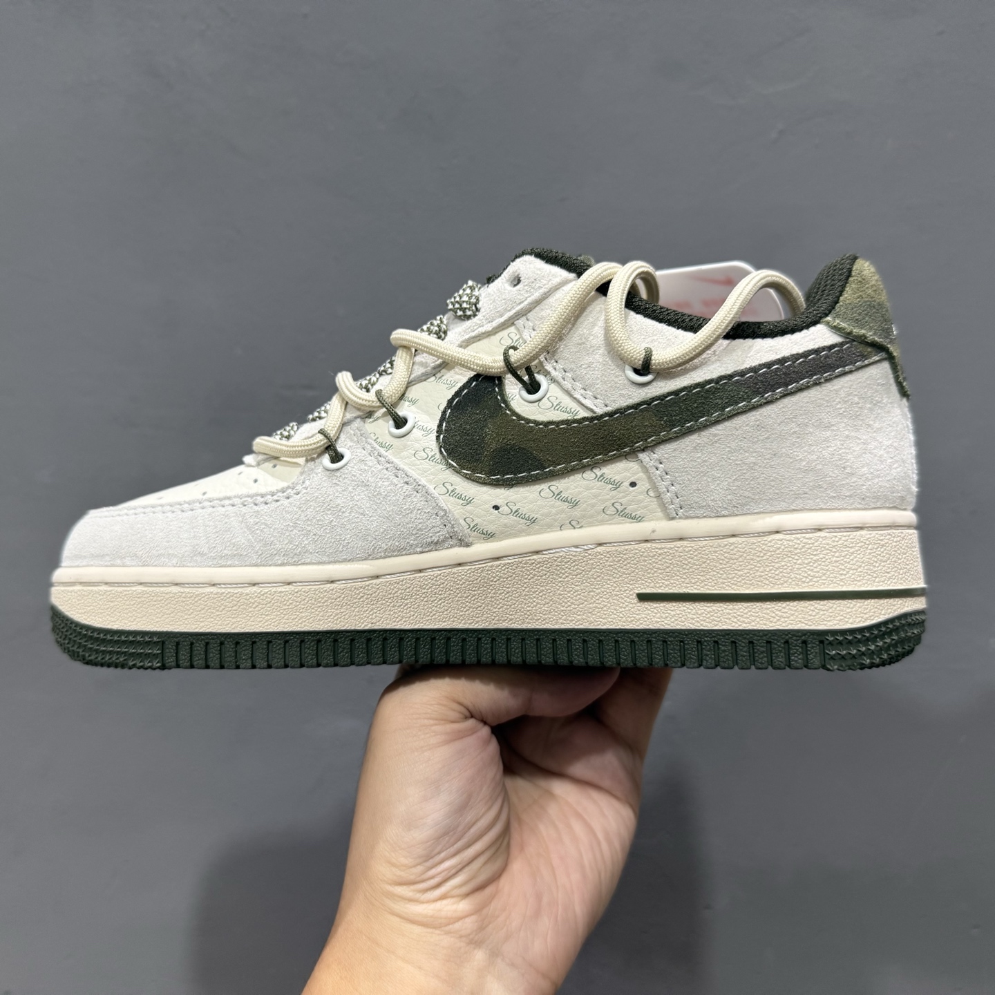 独家实拍Nike Air Force 1‘07 Low LV联名 灰勾抽绳 空军一号低帮休闲板鞋 DM6868-022