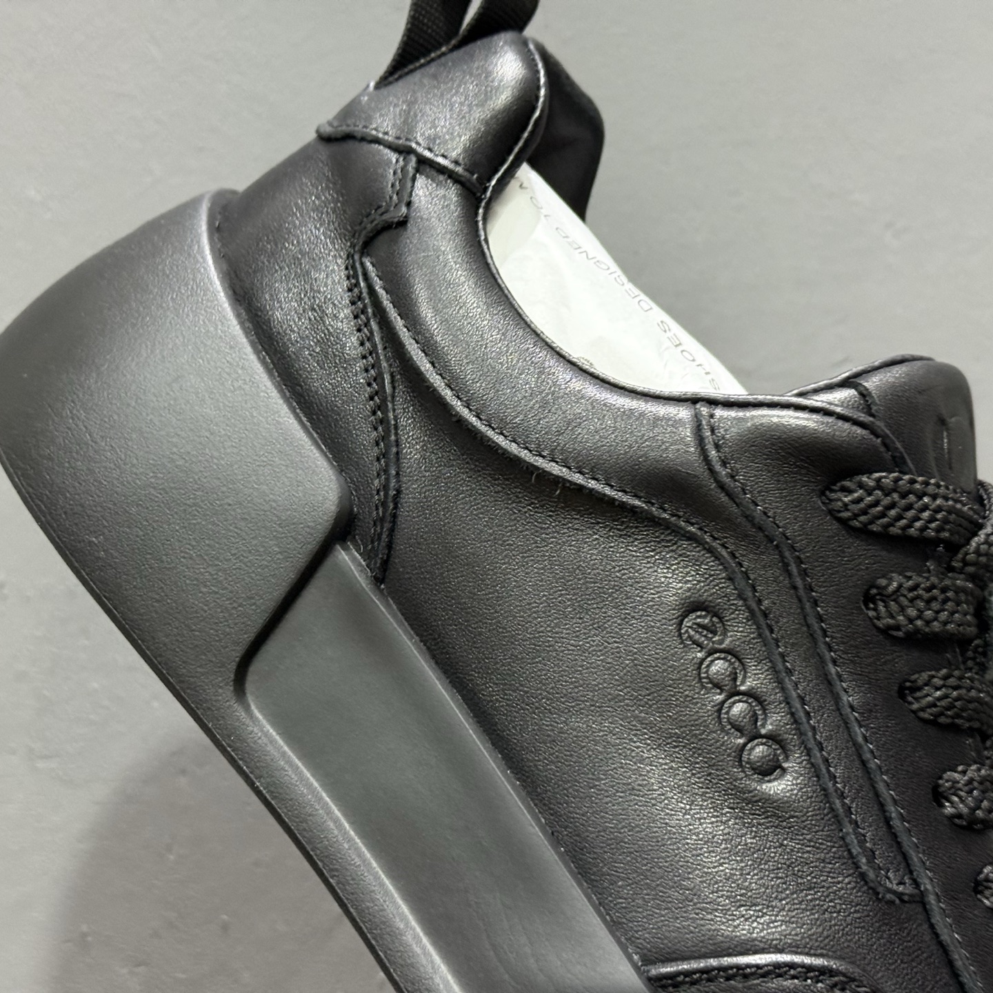 ECCO爱步休闲鞋男 25年新款真皮系带舒适板鞋