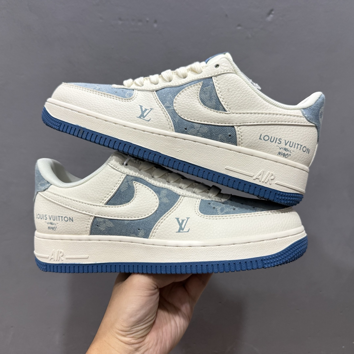 Nike Air Force 1'07 Low 联名 白蓝帆布 空军一号低帮休闲板鞋 XD2588-606