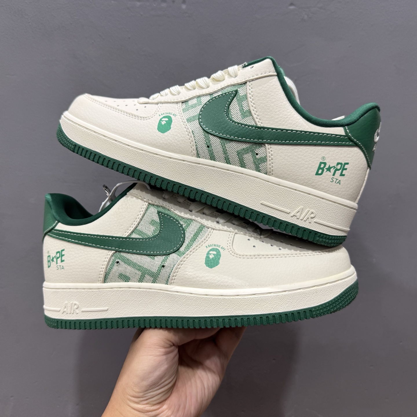 Nike Air Force 1'07 Low BAPE联名 奶白薄荷 空军一号低帮休闲板鞋 DK0188-089