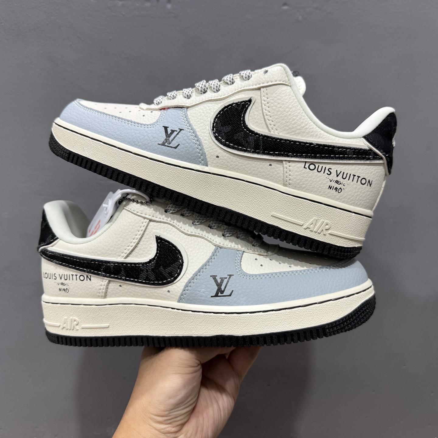260 Louis Vuitton x NIke Air Force 1 米黑牛仔勾 DD1982-320