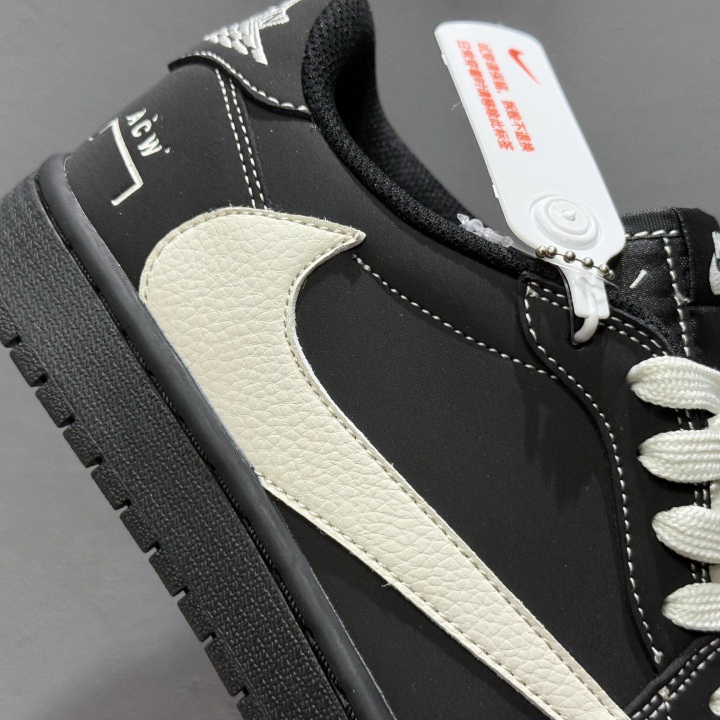￥280 Travis Scott x Fragment Design x Air Jordan 1 Low SP AJ1 乔1联名黑白 低帮文化休闲板鞋 AC1808-191