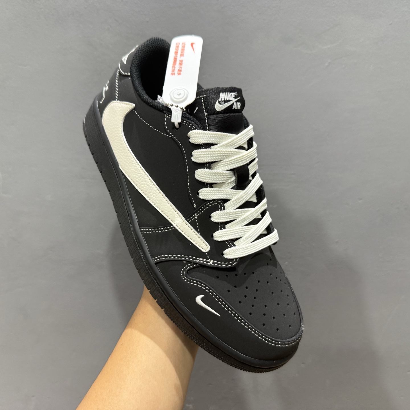 ￥280 Travis Scott x Fragment Design x Air Jordan 1 Low SP AJ1 乔1联名黑白 低帮文化休闲板鞋 AC1808-191