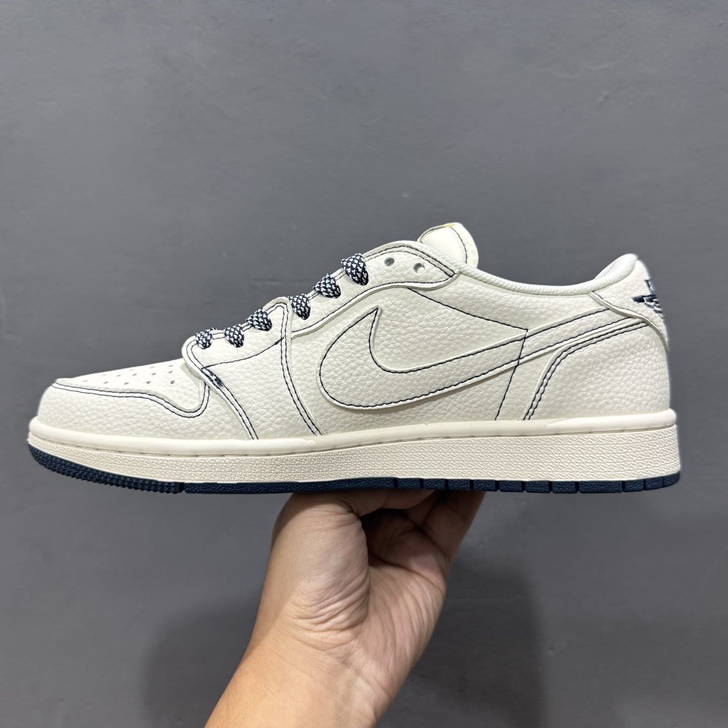 高端定制 Travis Scott x Fragment Design x Jordan Air Jordan 1 Low SP “Superme联名------米白Nike蓝” XD0798-308