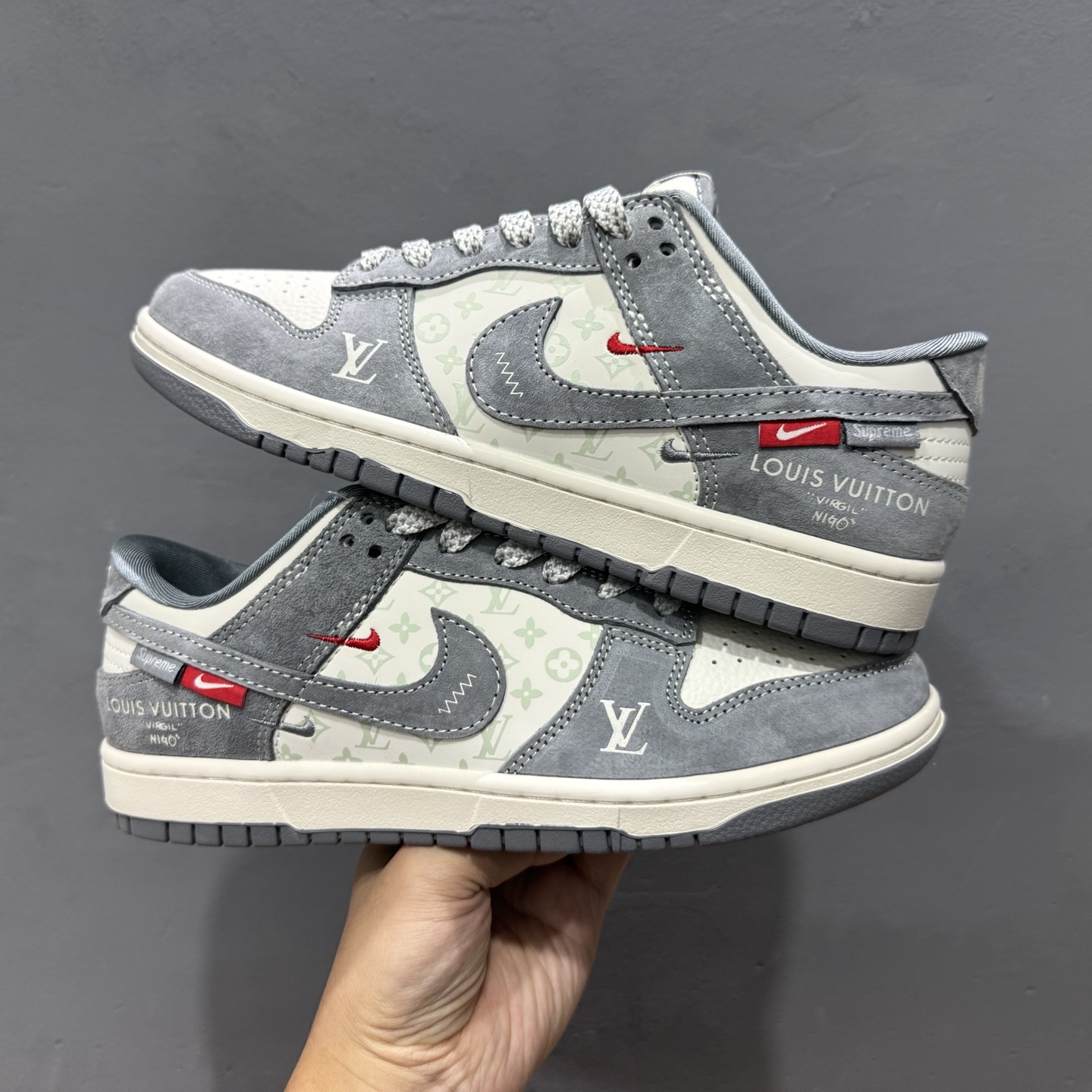 Nike SB Dunk Low“LV联名——灰猪八红标” 周年高端定制 低帮休闲板鞋 CX5050-Y13