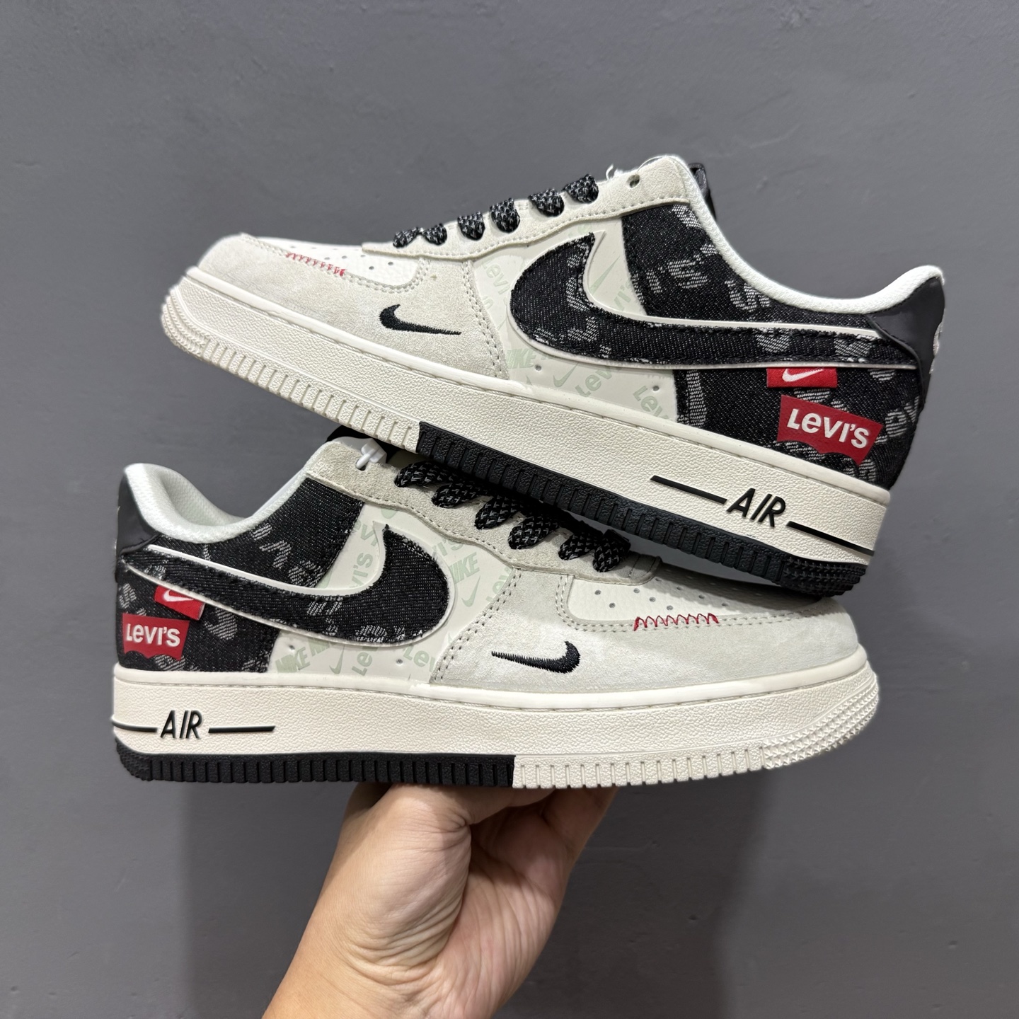 Nike Air Force 1 '07 Low “李维斯联名——米灰黑织标”空军一号 MZ9588-800