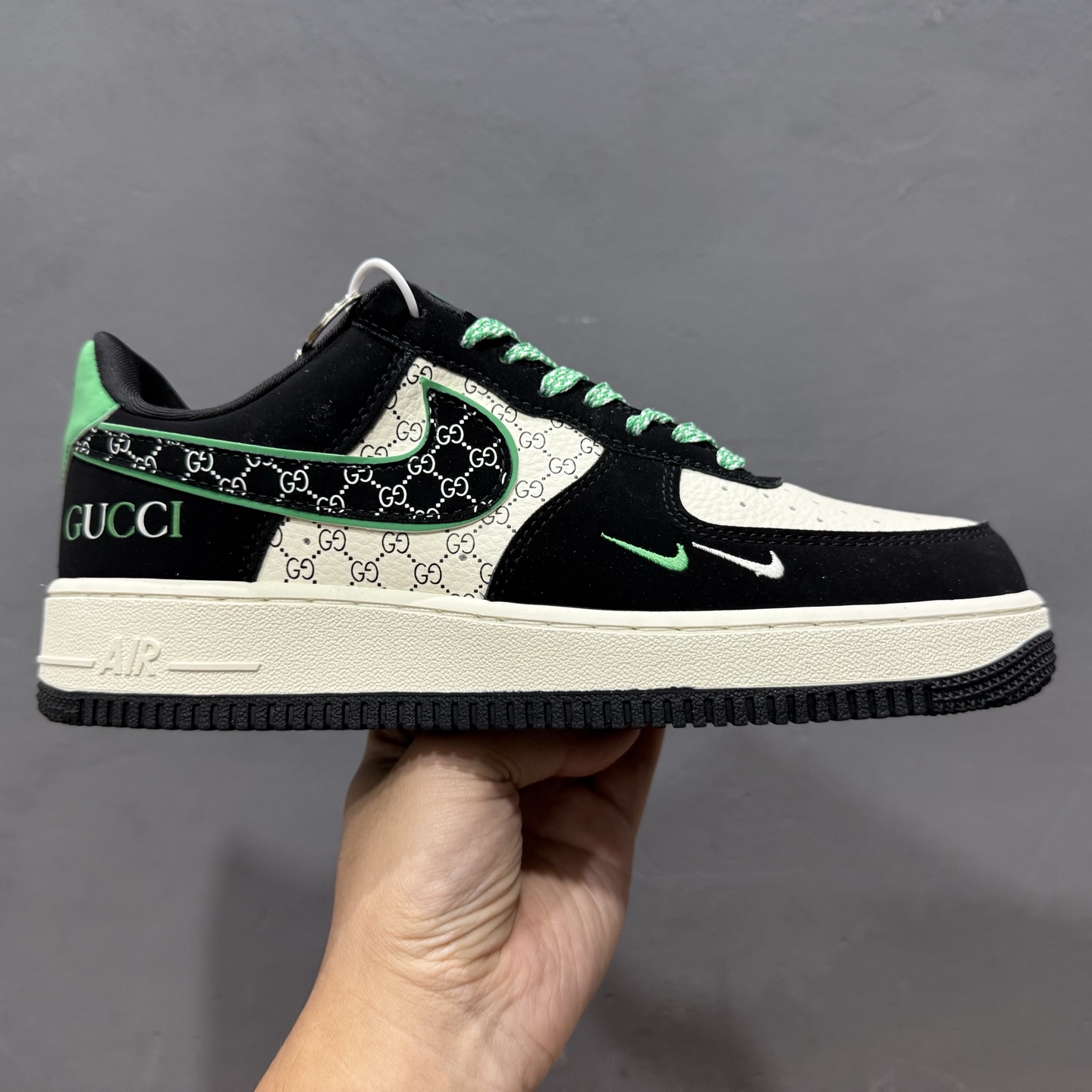 Nike Air Force 1 ’07 Low “古驰联名——花纹米黑绿”空军一号 高端定制 低帮 运动鞋 休闲鞋 KJ1688-024