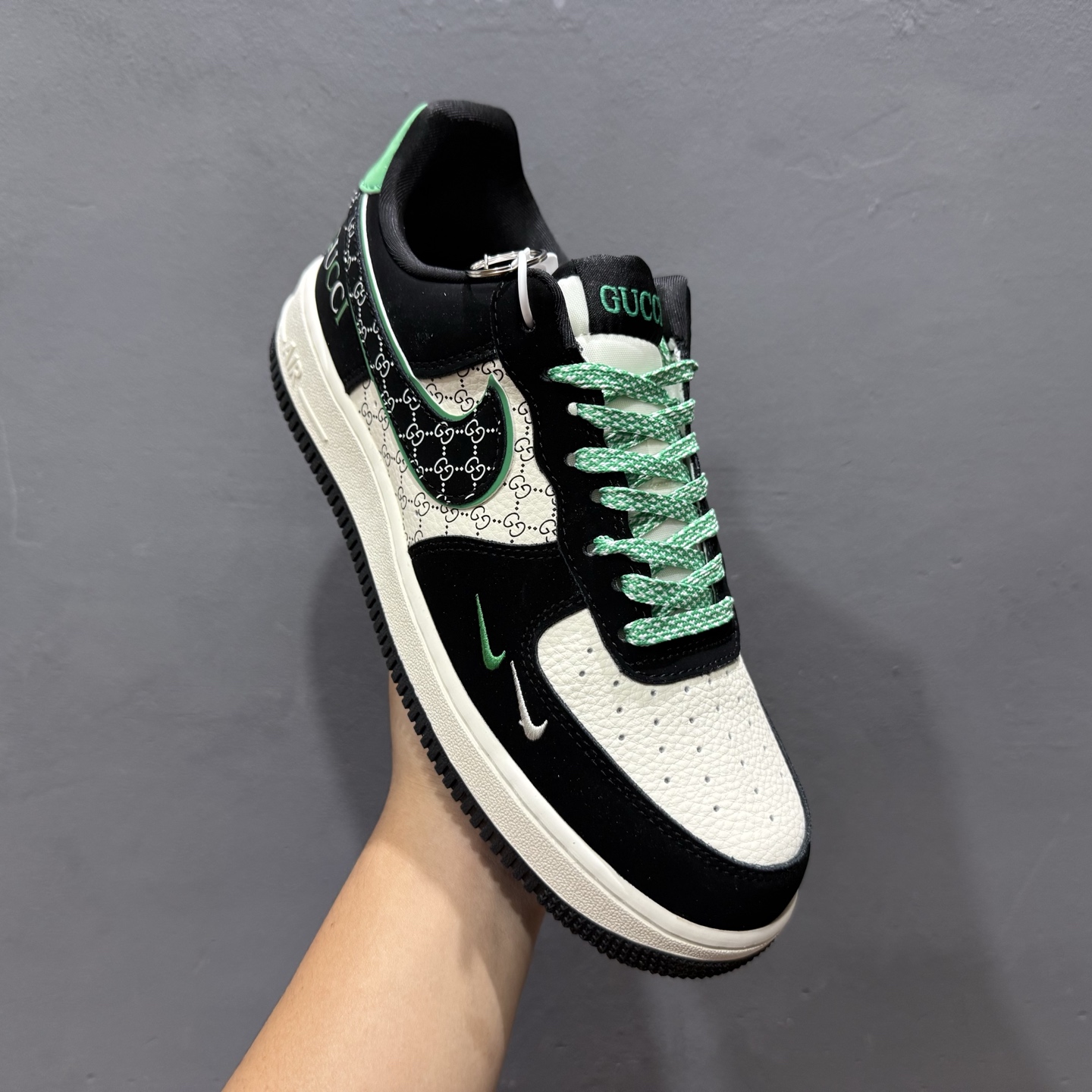Nike Air Force 1 '07 Low “古驰联名——花纹米黑绿”空军一号 高端定制 低帮 运动鞋 休闲鞋 KJ1688-024